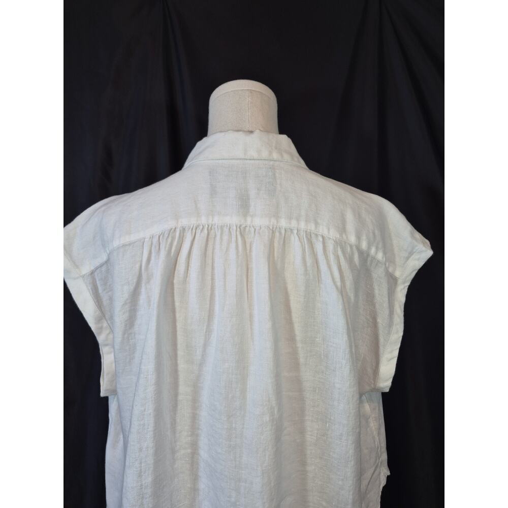 J Crew Baird McNutt Irish Linen White Top Small - Picture 8 of 9